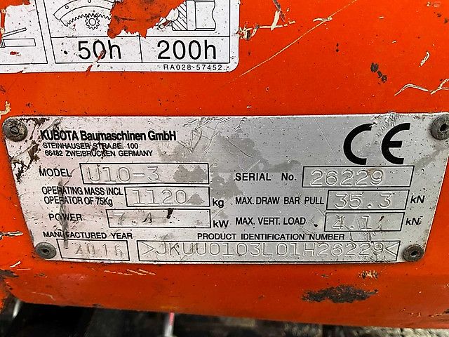 Kubota U10-3 VHG