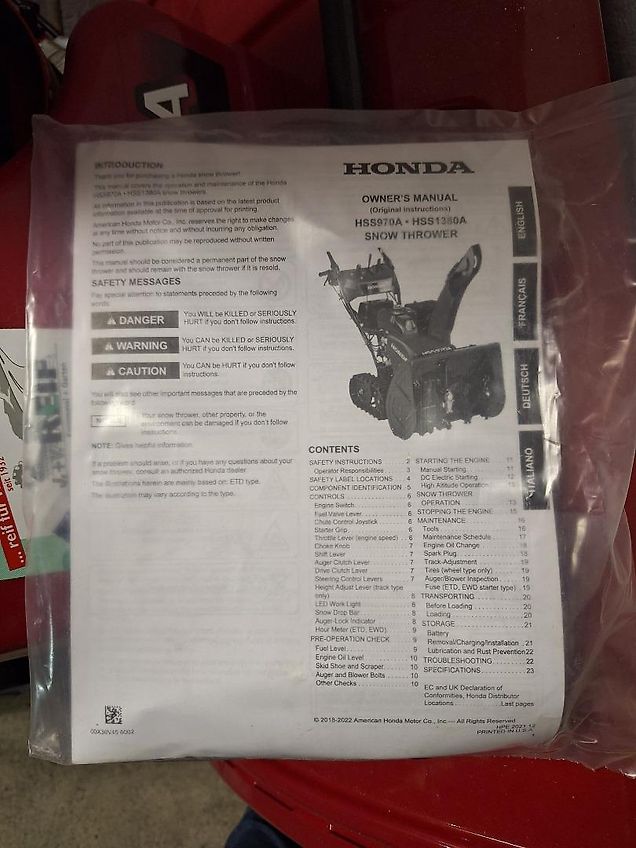 Honda HSS970ATD Schneefräse