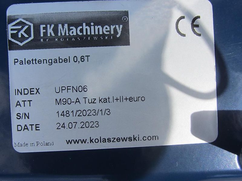 FK Machinery Palettengabel UPFN06 0,6 t