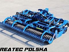 Rolmako Scheibenegge U 652 gehängte Version,  hydraulisch klappbar 4,0 m H und 4,5 m H