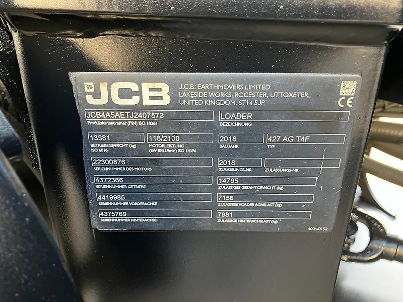 JCB 427 Agri T4F *mit Hochkippschaufel*